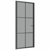 VidaXL Interior Door 93x201.5 Cm Black ESG Glass and Aluminum 350566