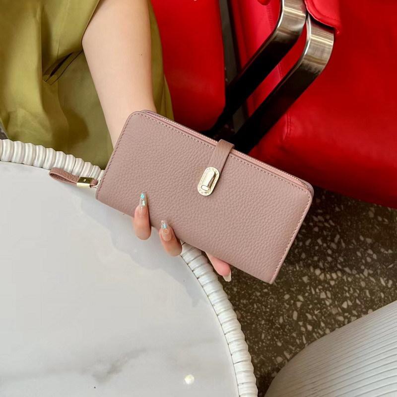 2026 Nuova Pelle di Mucca Morbida Portafoglio Lungo da Donna Grande Capacità Borsa a Mano Temperamentale Telefono Cellulare