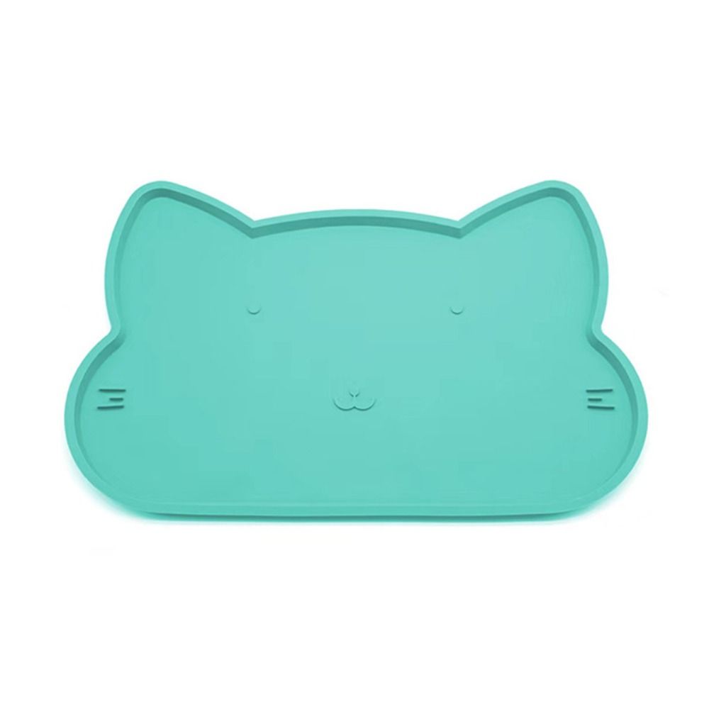 Silicone Pet Feeder Mats Cat-shaped Cat Placemat Portable Pet Bowl Mat Kitten Feeding