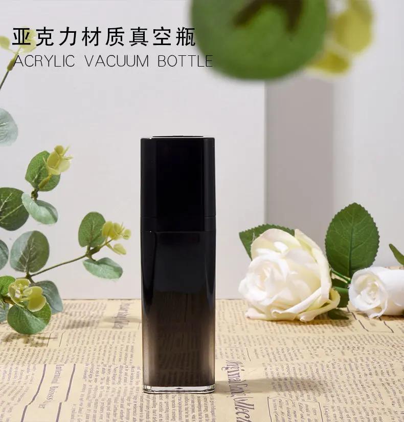Black 30ML Square Acrylic Rotary Vacuum Bottle Press Vacuum Men's Lotion Serum Dispenser Bottle