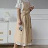Cross Back Cooking Apron Breathable Retro Cotton Embroidered Bib Apron for