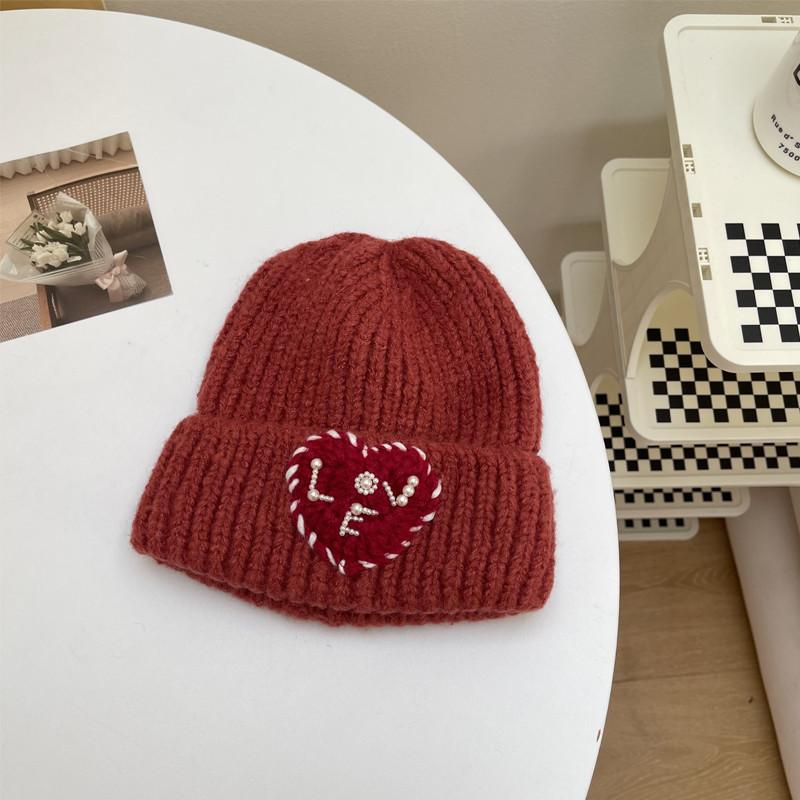 Love Loose Knitted Woolen Hat Women's Autumn and Winter Ear Protection Warm Hat