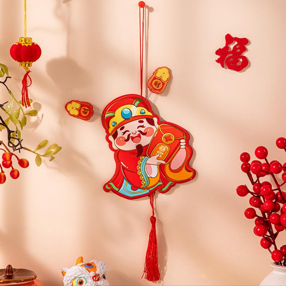 Chinese Style God of Wealth Hanging Ornament New Year Refrigerator Magnet  Home Living Room Decor