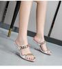 1098 Series Cm Heel Cm Platform Wedge Heel Slippers Shallow Women's Chain Simple Transparent Crystal Shoes LFD