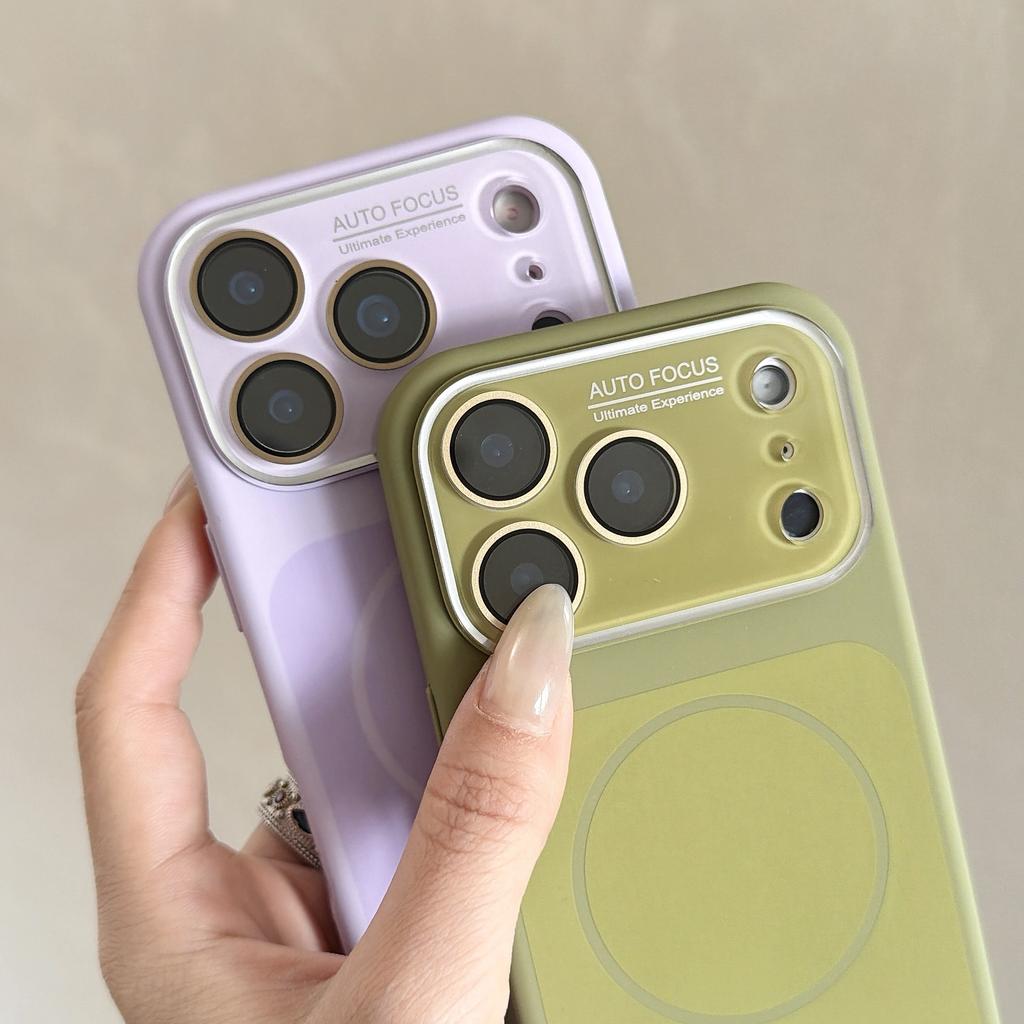 Original Liquid Soft Silicone Matte For Magsafe Magnetic Charge Case For iPhone Air 17 16 15 Pro Max Crystal Lens Protect Cover