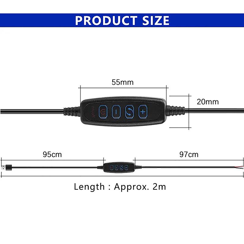 1.5M Usb 5V Led Tri-Color Dimming Color Switch Cable Dimmer 4-Key Controller 2Ch For Low Voltage Led Cct Bicolor Light