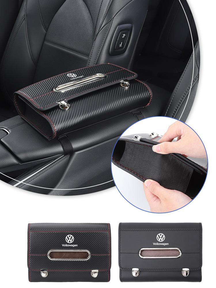 Car Storage Elastic Fabric Leather Vehicle Seat Tissue Dispenser For VW Golf GTI Polo Passat Touareg Beetle GTD GTE Sportcoupe BIT1
