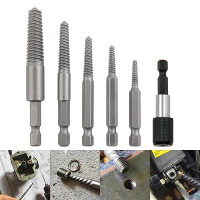 5pcs Damaged Screw Extractor Set 60mm Broken Bolt Remover Tool Hex Shank Drill Bit for Stripped Studs Removal Extraction