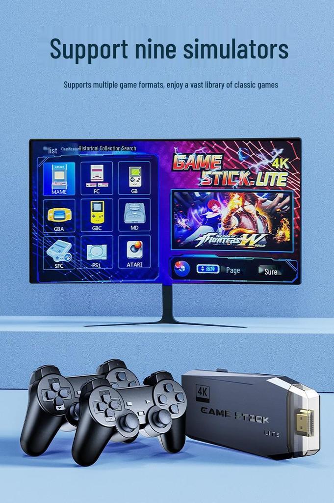 M8 Wireless 4K Retro Arcade Console - Dual Player TV Joystick System