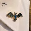 Bat Shaped Pin Halloween Rhinestone Brooch, Retro Gothic Lapel Punk Style Animal Badge Pin, Jewelry Accessory for Clothing Bags Scarves Sweaters Metal