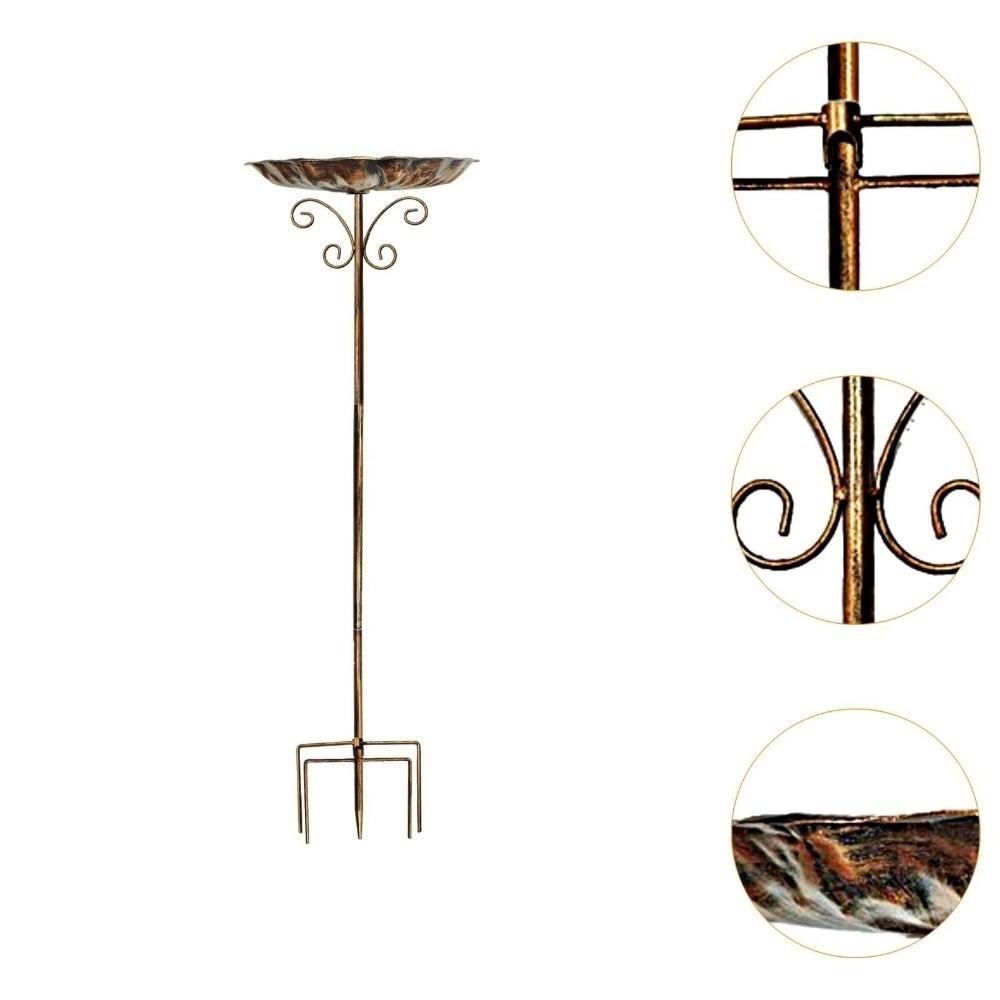 5-Pronged Base Iron Bird Bath Feeder Retro Standing Bird Bath Freestanding Birdbath Balcony
