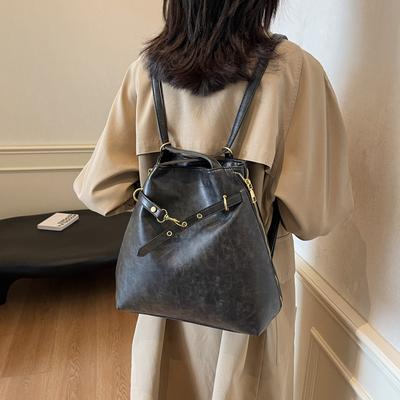 Retro Double Shoulder Tote Bag Women's Korean Version Autumn and Winter New Work Commuter Shoulder Bag 2025 Simple Large-capacity Women's Bag