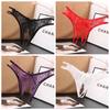 Women Sexy Transparent Lace G-strings Thongs Hollow Out Underwear for Ladies Crotch Opening Panties