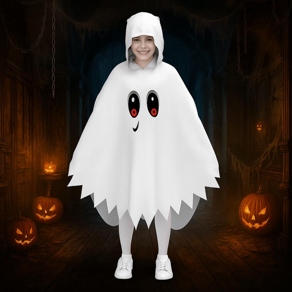 Clothing Prop Ghost Hooded Cloak Glowing Party Dress Up Halloween Kids Cosplay  Cloak  Gift