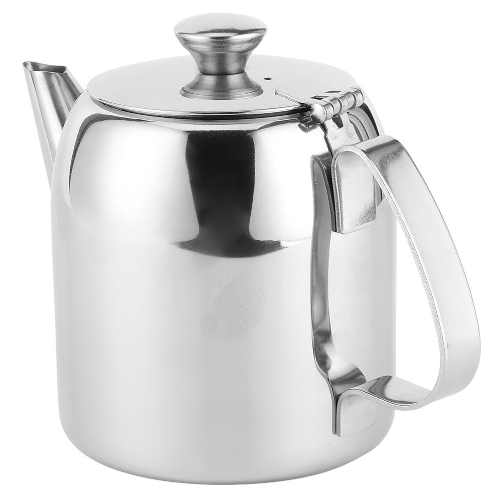 Coffee Pot Teapot Stainless Steel Kettle Cold Water Jug Short Spout for Hotel Restaurant20oz(Approx.500ml)