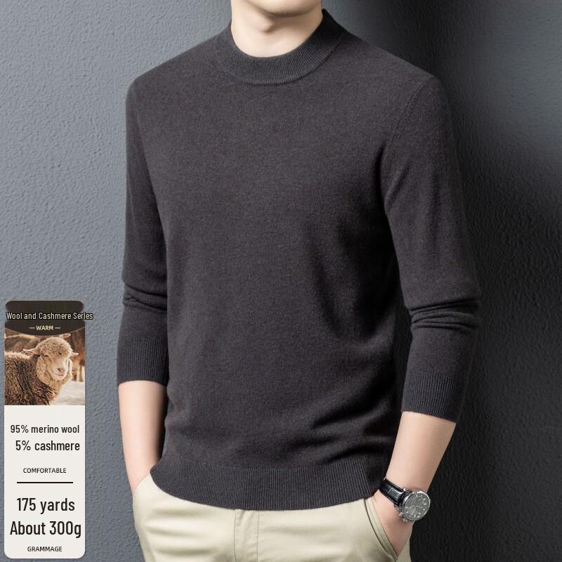 

Men s FENGXUN Round Neck Merino Wool Sweater FXT6549 4XL