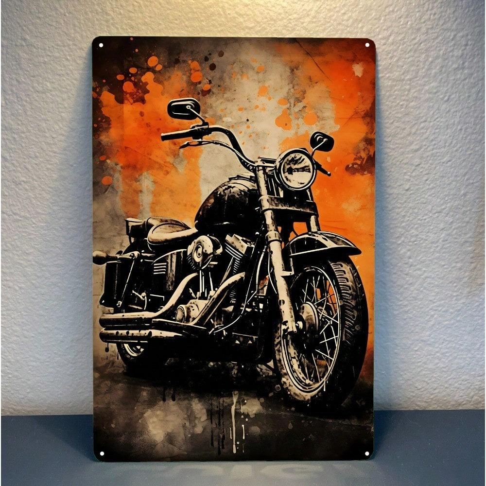Letrero Metálico de Lata de Motocicleta Vintage Decoración de Pared de Garaje Retro 20x30cm