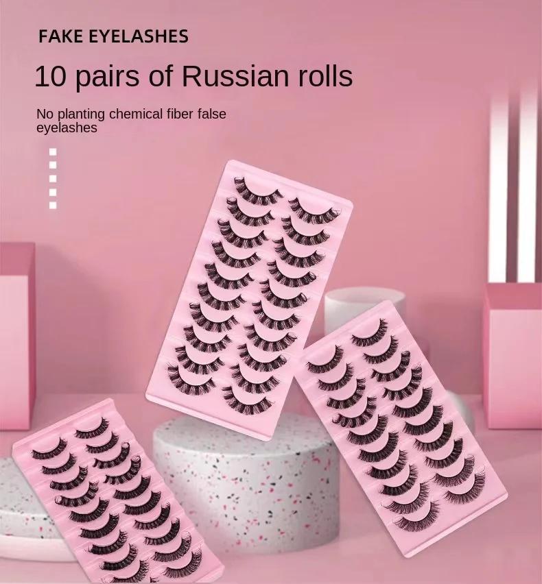 10 Paar 3D Nerz Wimpern russische Streifenwimpern Dramatische Falsche Wimpern Faux Cils Make-up Falsche Wimpernverlängerung