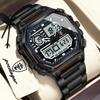 POEDAGAR Fashion Quartz Men Clock Waterproof Luminous Stainless Steel LED Man Watch Week Date Electronic Military Men's Watches