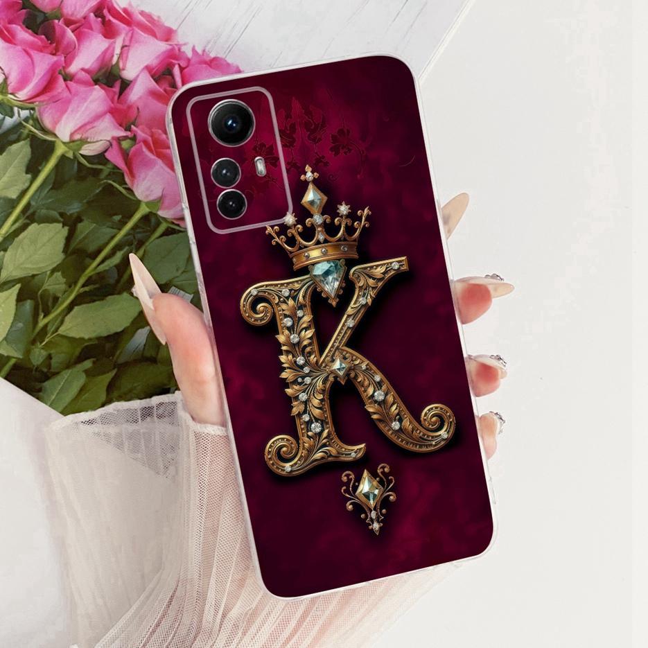 For Xiaomi Redmi Note 12S 4G Case Cute Crown Letters Cover 6.43'' Soft Slim Phone Case For Redmi Note 12S Note12S 4G Fundas Bags