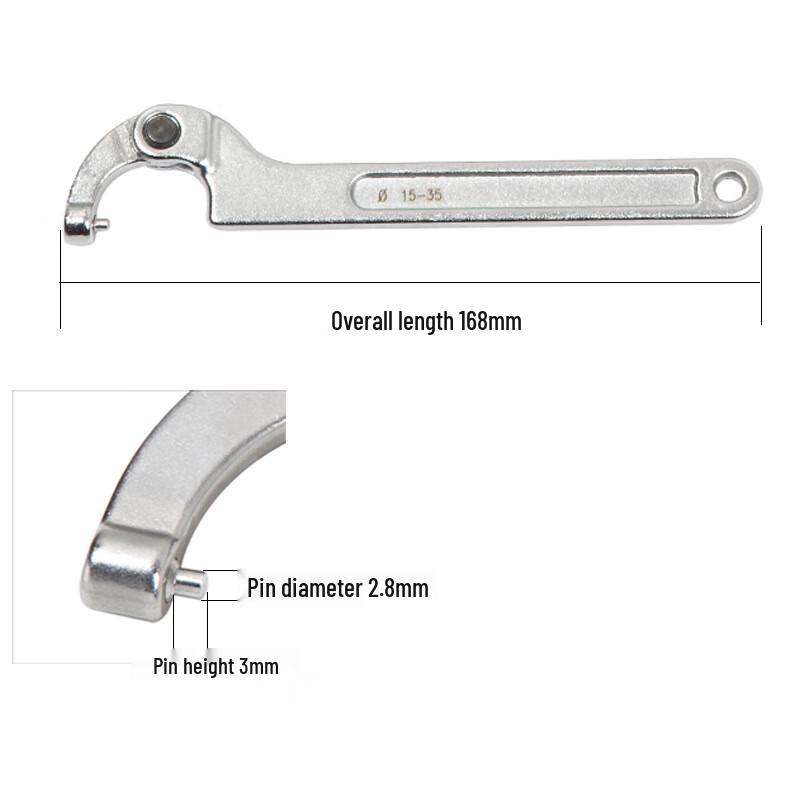 OLOMM TD1205A Crescent Hook Spanner for Round Nuts
