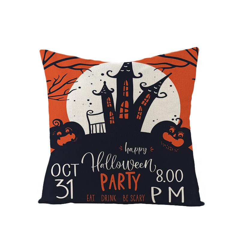 New Home Furnishings Halloween Polyester Pillow Case Home Pumpkin Ghost Fire Cushion Waist Pillow Case