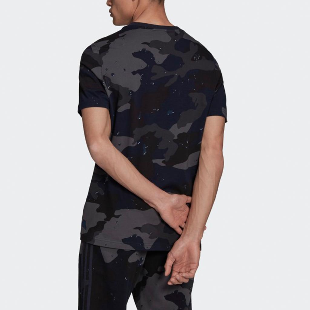 Adidas Originals Camouflage Full Print Short Sleeve T-Shirt Men Tops Navy H13493
