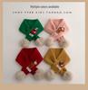 Korean Style Red Knit Scarf for Kids - Christmas 2024 Warm Crossed Neck Warmer