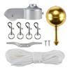 Outdoor Flagpole Hardware Repair '' Topper Gold Ball 4'' Cleat Hook 4pc Flag Clip Hooks