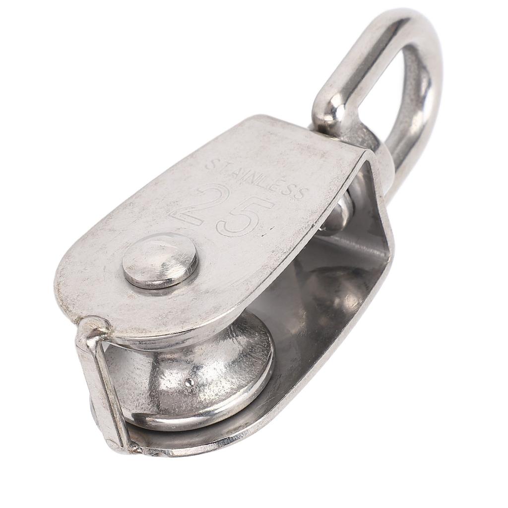Marine Pulley Stainless Steel Lifting Single Pulley Block Wire Rope Hanging Towing Wheel for Sailboats Yachts Ship