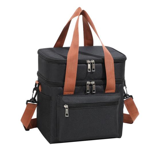 Yousheng Insulated Lunch Box for Women Men Double Layer Leakproof Lunch Bag with Adjustable Shoulder Strap Waterproof Cooler Bag for Work Travel чёрный 1340₽