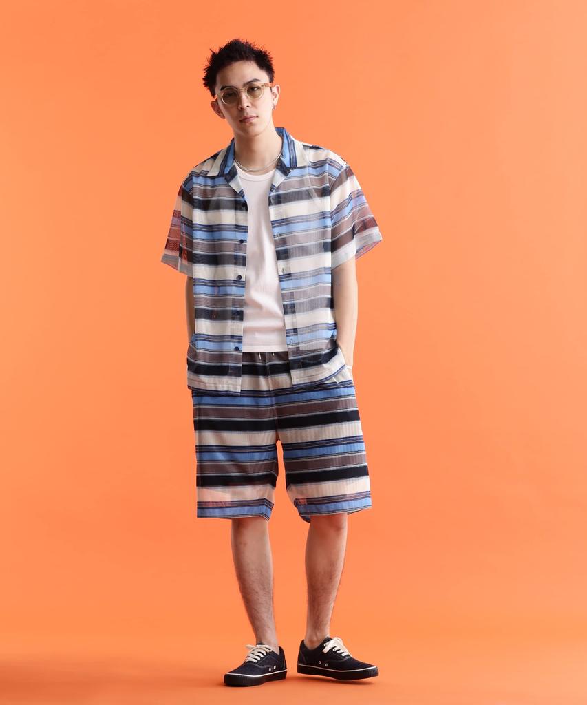 Schott NYC Patterned Mesh SS Shirt, Men's, Size M, 122, Navy Striped, 782-3123009