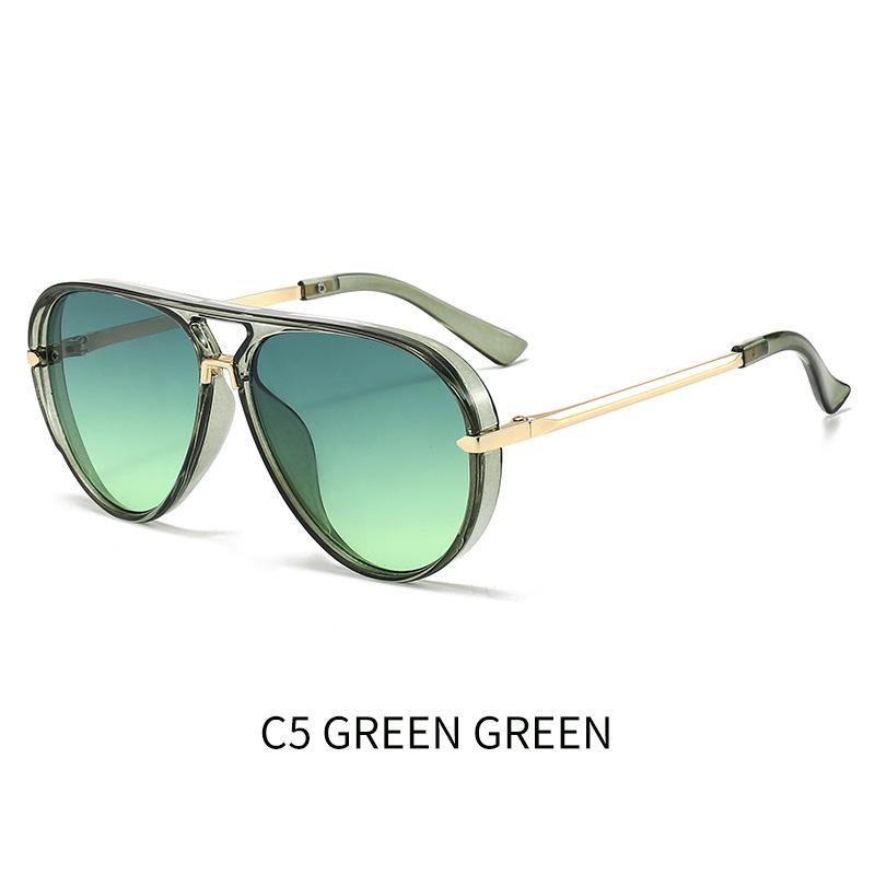Unisex Aviator Sunglasses Classic Metal Frame Multi-Color Gradient Lens Fashion Eyewear
