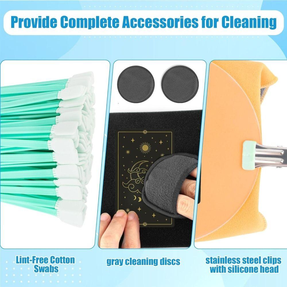 221pcs Precision Support Card Flattening Kit Clear Acrylic Rounds Accessory Kit Card Cleaning Kit Portable
