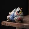 Ancient Doucai Dragon Turtle Incense Burner - Hand-painted Ceramic with Cultural Design