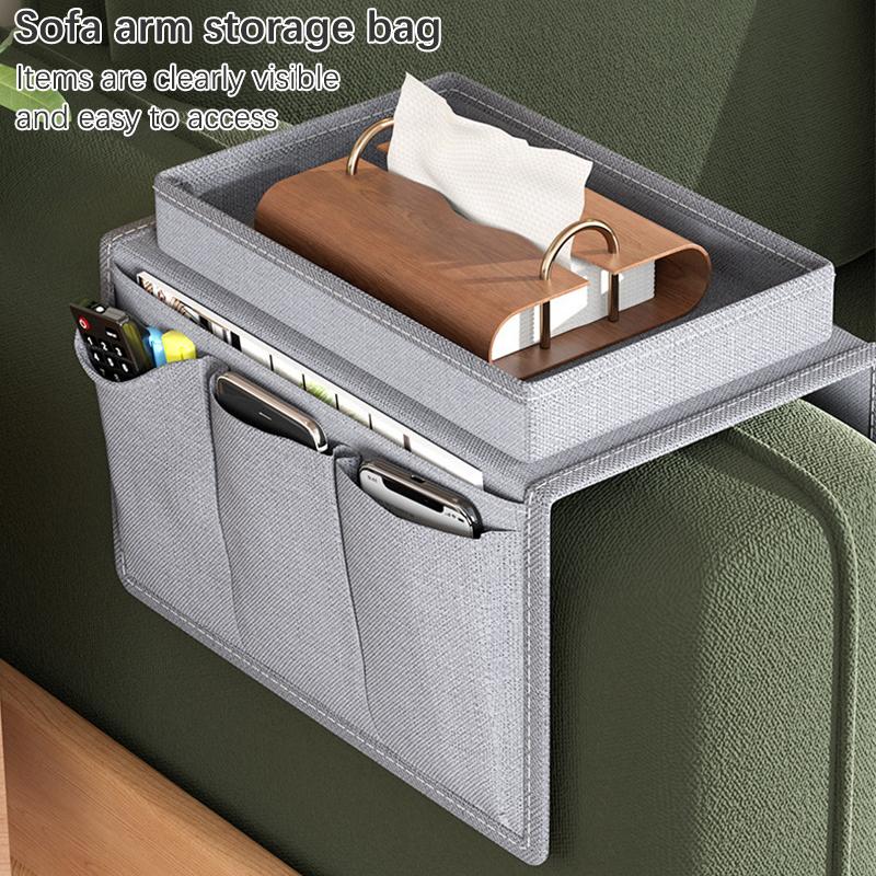 Soffförvaringsväska Vardagsrumssoffa Armstödsorganisatör För TV-fjärrkontroll Mobiltelefon Hängande Kaffekopp Pappersnäsduksförvaringsbricka