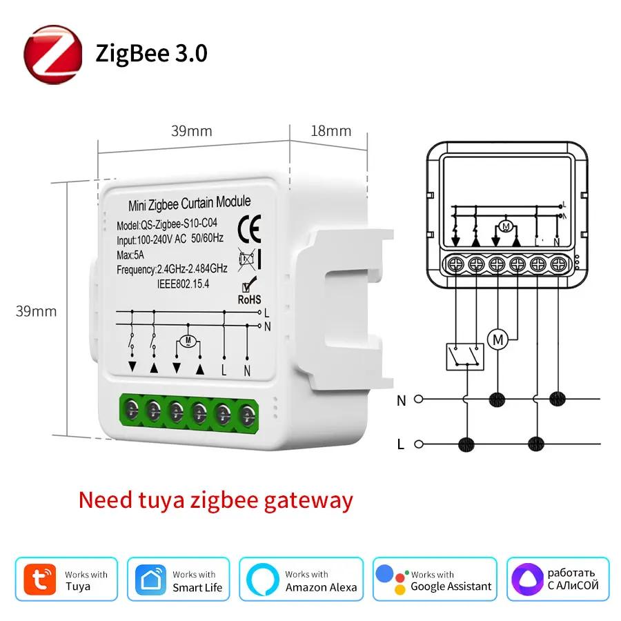 Tuya ZigBee WiFi Curtain Switch Module Roller Blinds Shutter Motor Smart Life APP Remote Control Support Alexa Google Home Alice