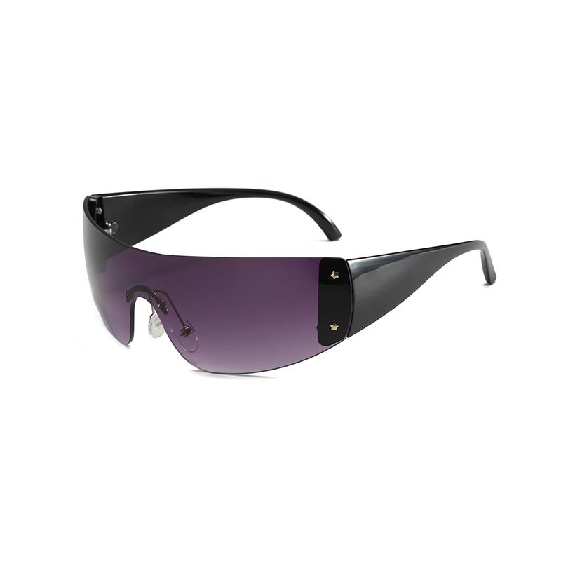 

Rimless Y2k One-piece Integrated Millennium Spice Girl Sunglasses UV400 Protection Cycling Sunshade Stylish Sunglasses