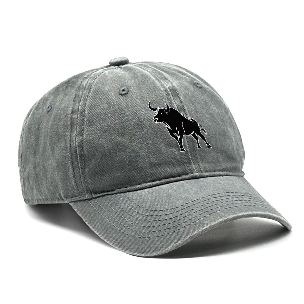 Unisex Snapback Baseball Hat Bull Print Hats For Man Raw Brim Adjustable Buckle Adjustable Caps Ideal Choice For Men And Women