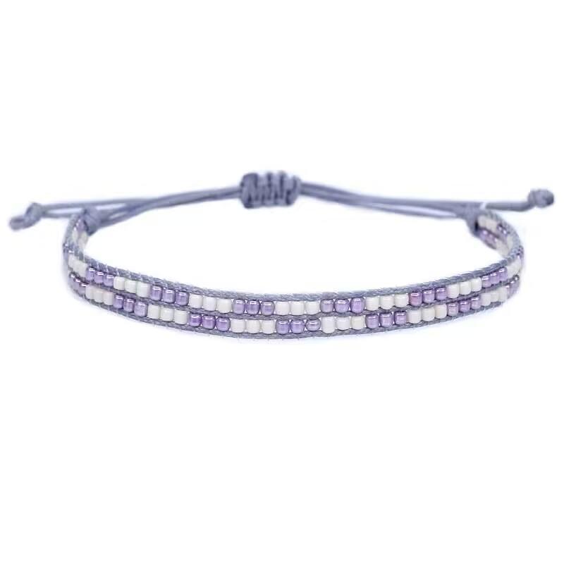 Bohemian Miyuki Seed Bead Wrap Bracelet Women Men Boho Handmade String Woven Slide Knot Adjustable Bracelets Jewelry