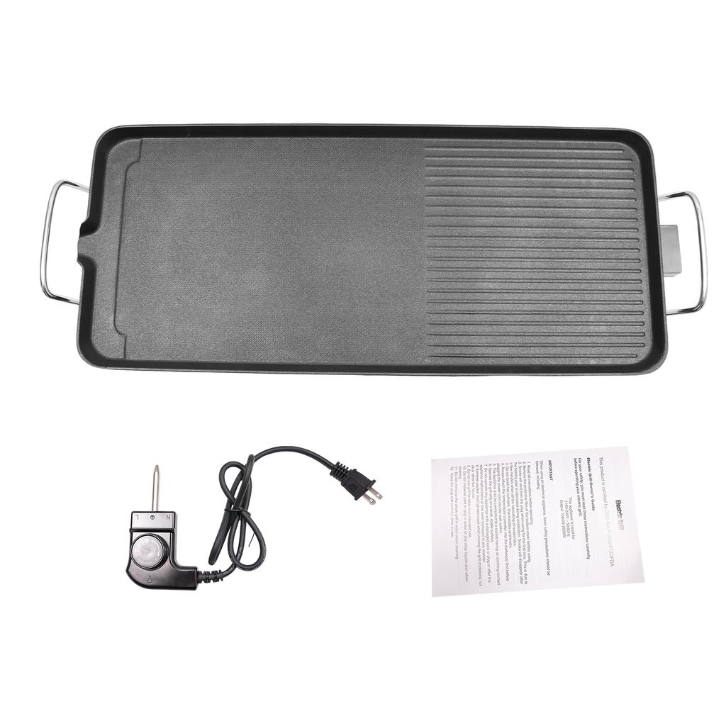 Non-Stick Electric BBQ Grill, 32-482℉ Adjustable Temperature, Outdoor Electric Grill, 1500W Electric Grill Plate