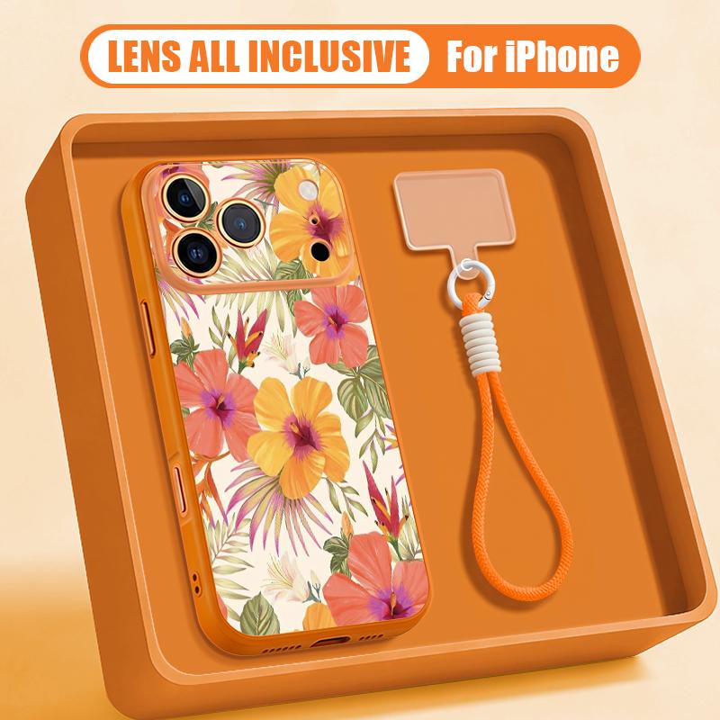 Schöne Blumen-Handgelenkschlaufe Hülle Für iPhone 17 Pro Max iPhone 16 15 14 13 Pro Max Magnetisch Für Magsafe Hybrid TPU+PC Mattes Cover