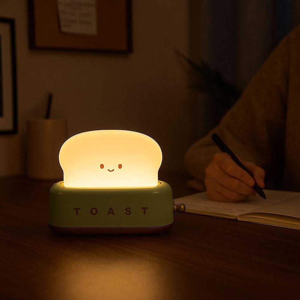Energy Saving Toaster Lamp Cartoon Toaster Nightlight Bread Toast Table Light  Home