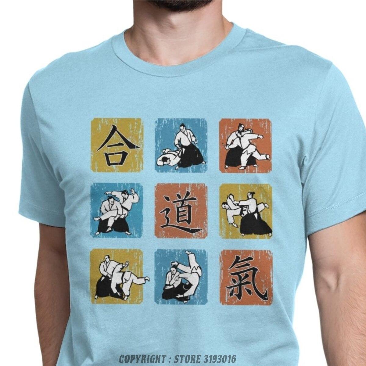 

Aikido Dojo AIkido Kanji Wal Men Tops T Shirt for Men Aikido karate Strike Kung Fu Fight Judo Cotton Tees Camisas Tshirts 3XL