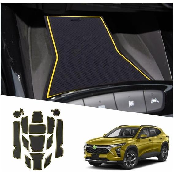 2025 Trax Door Slot Mat for Chevy Trax 2025 Accessories,Non-Slip Mats Cup Holder Inserts Interior Mats Center Console Liner Compatible with 2024 2025