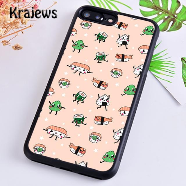 Krajews Kawaii Sushi Pattern Phone Case Cover For iPhone 17 Air 16 15 14 plus 11 12 13 pro max coque Shell Fundas