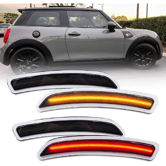 Led Side Marker Fender Light Replacement For 2014-2019 Mini Cooper F55 F56 F57 2pcs Front Amber Led Turn Signal Light +2pcs Rear Red Sidemarker Lamps