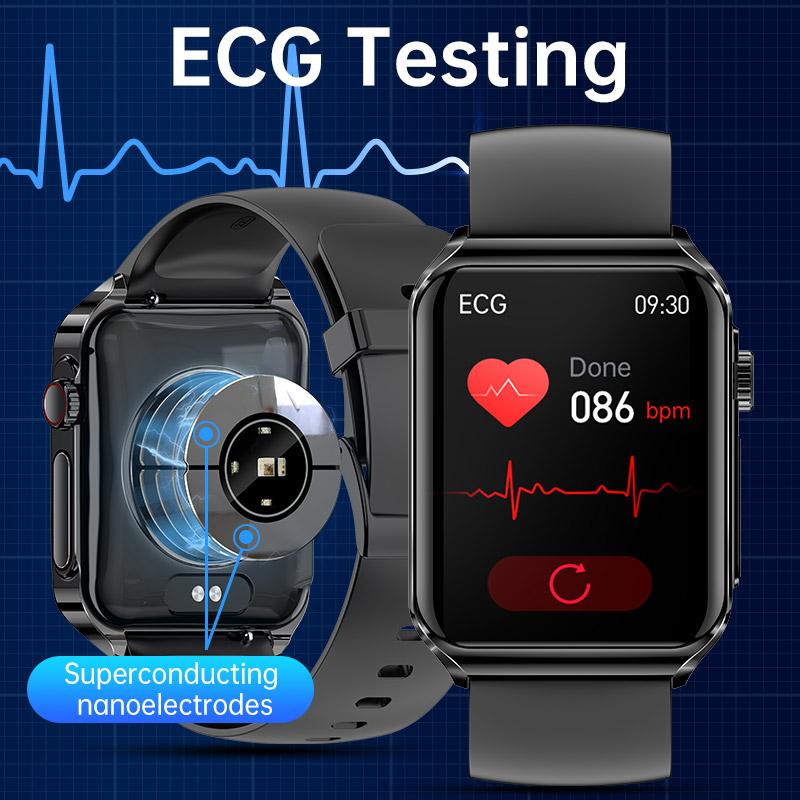 SACOSDING Hygieia-003s Max-A Bluetooth Call Smart Watch 320*380 HD 1,85 palcový displej EKG+HRV+NFC Multifunkční sportovní hodinky IP67 Vodotěsné chytré hodinky