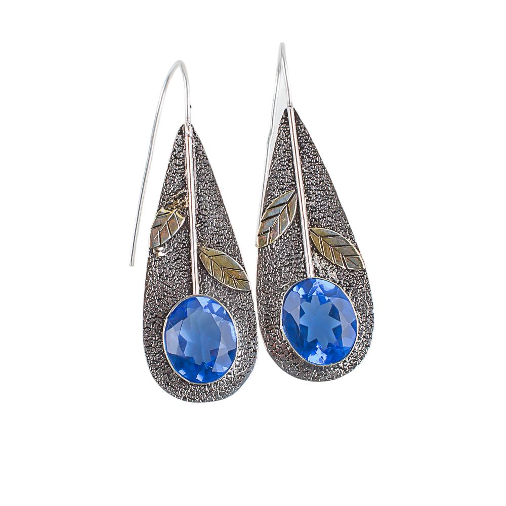 Přírodní tanzanitový drahokam 925 Sterlingové stříbro Šperky Ručně vyráběné náušnice 2,00" EE-72-4