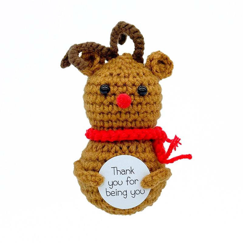 Christmas Tree Car Pendant Color Christmas Tree Woolen Handmade Hook Weaving Gift Creative Pendant Gift Ornament Doll Bag Cloth